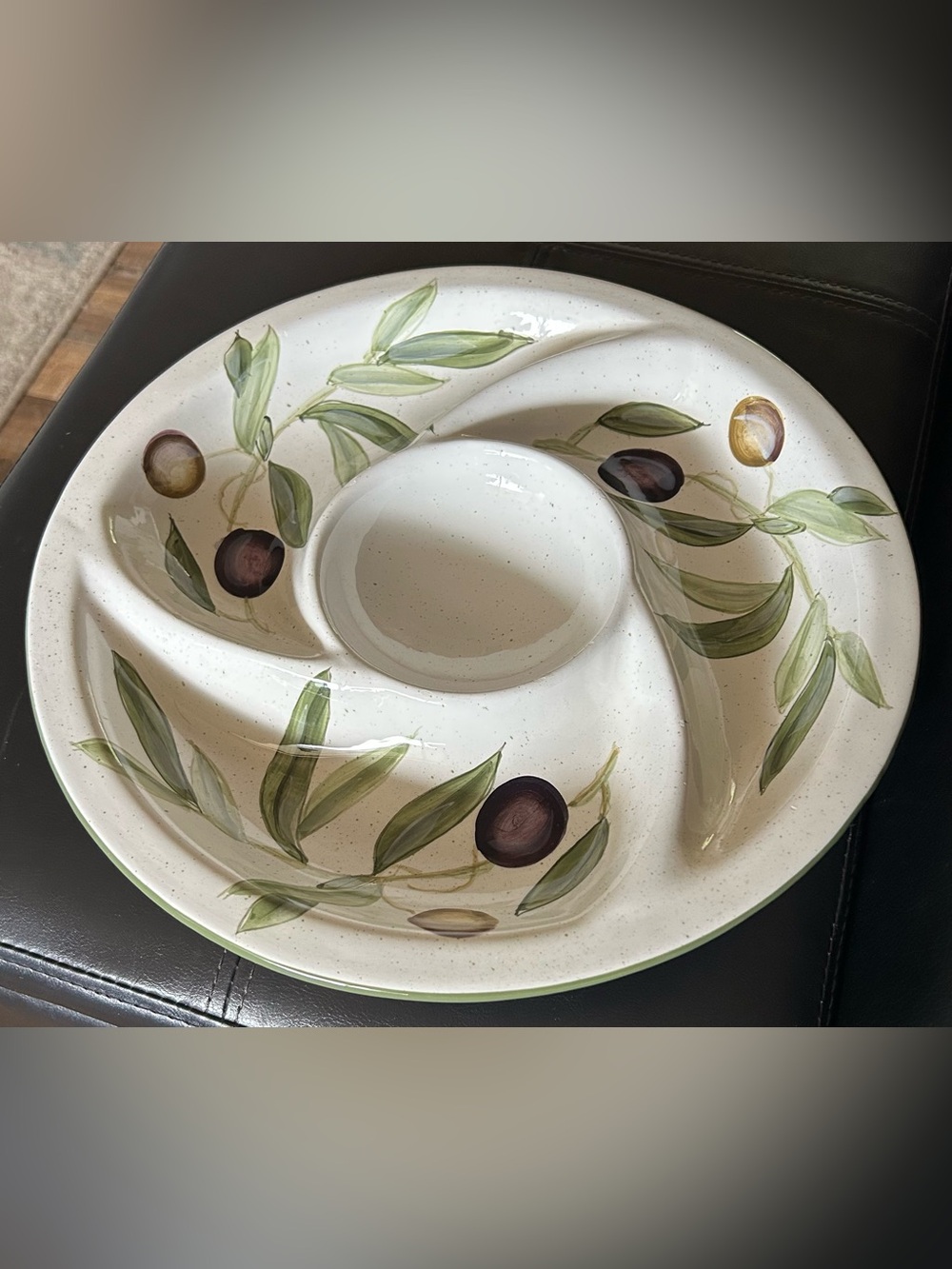 Pier 1 Imports "Sorrento" earthenware serving platter Olive Branch Ceramic